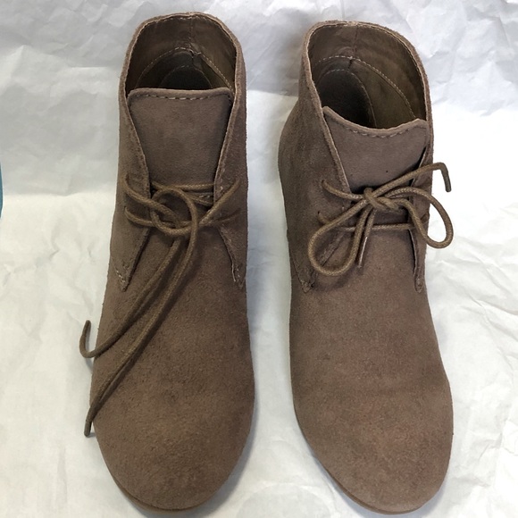 Crown Vintage Ankle Wedge Laced Up Booties